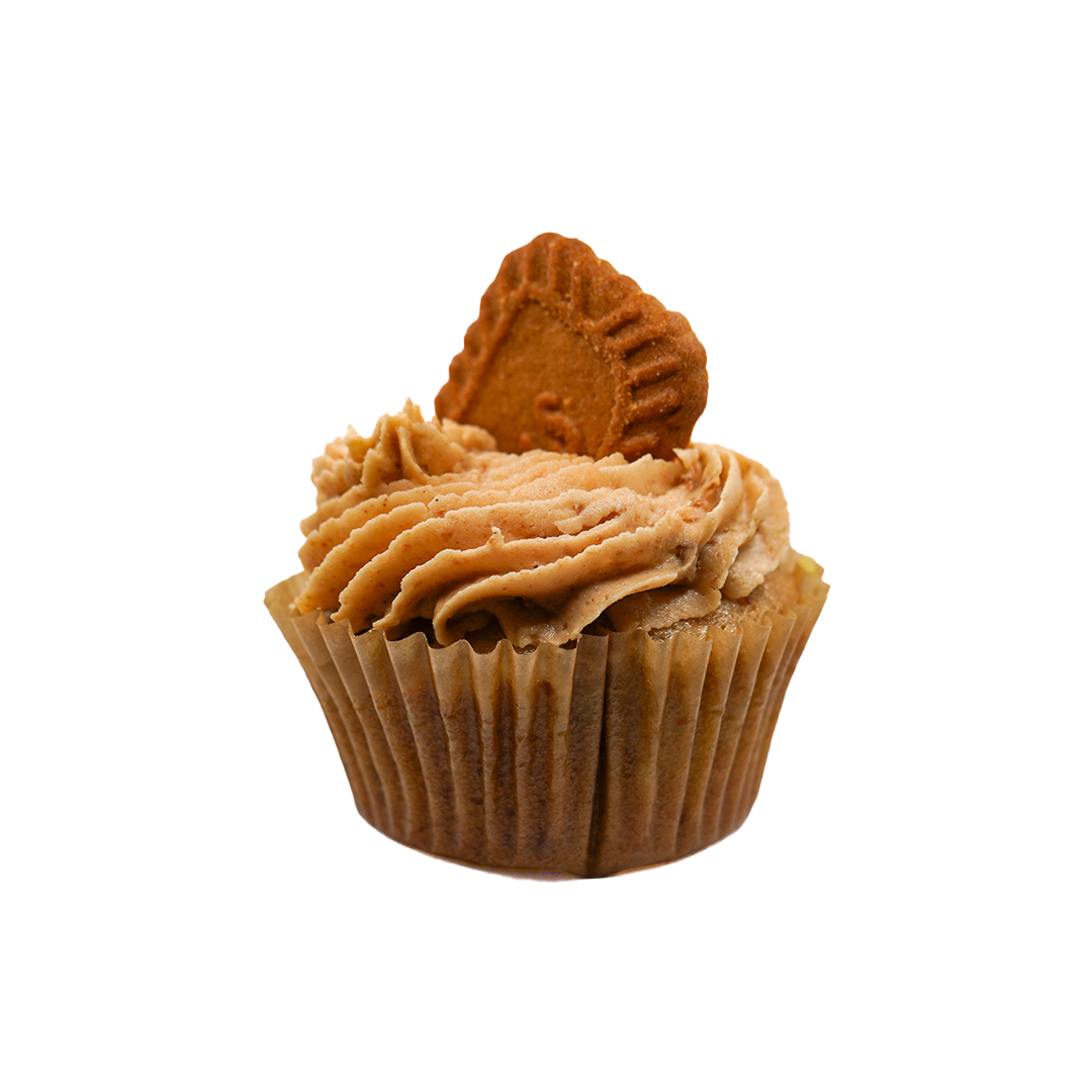 Biscoff Cookie Butter cupcake on a transparent background